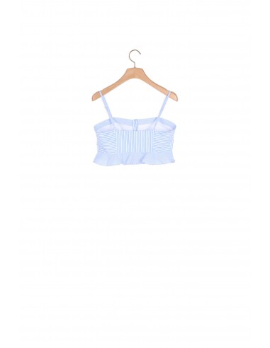 Top bustier à rayures en linge