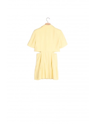 ROBE Jaune citron la colonne vertébrale